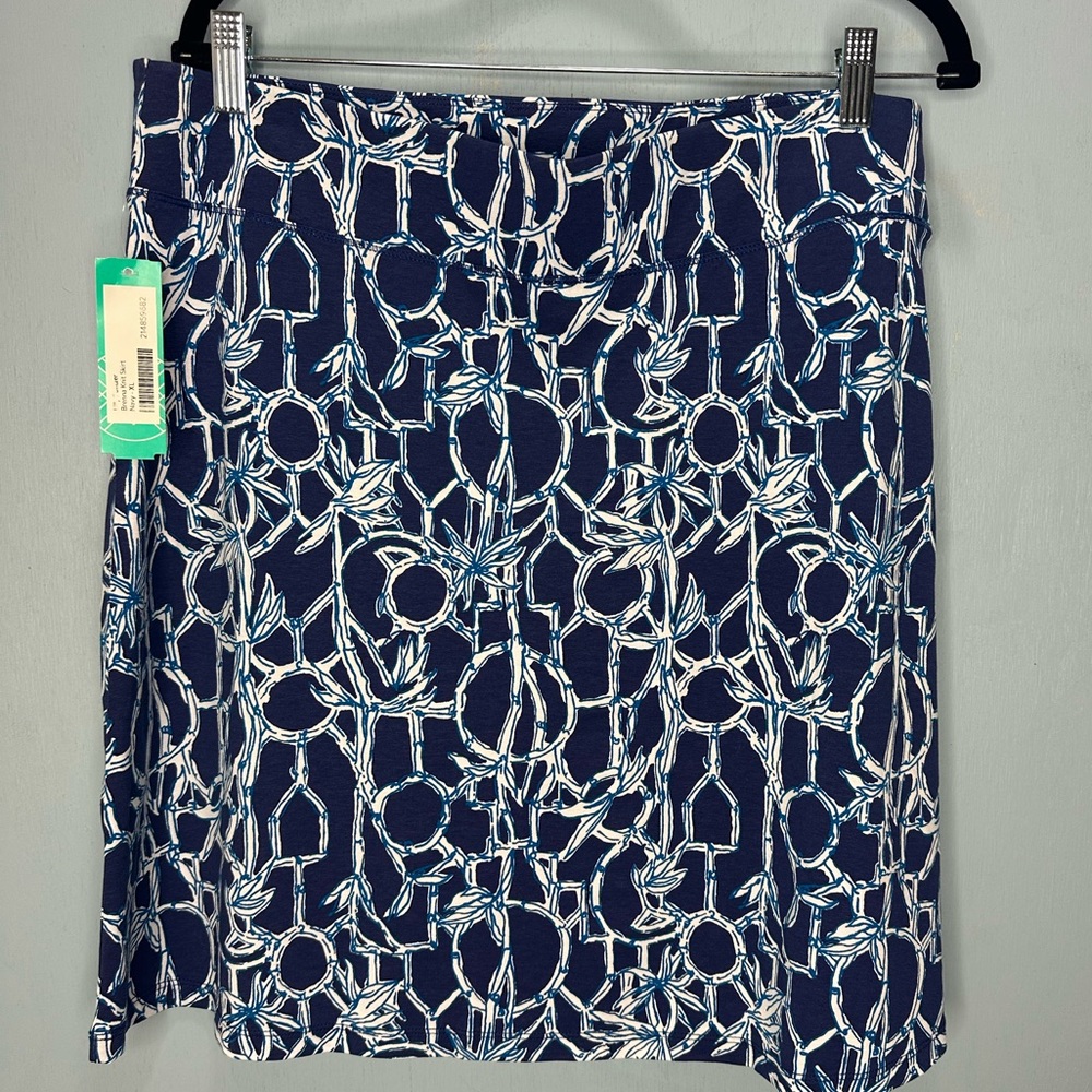 Lilly Pulitzer Brenna Aline Skirt High Tide Navy XL NWT - Picture 1 of 3
